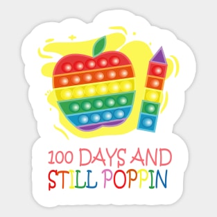 100 days of school poppin Sticker